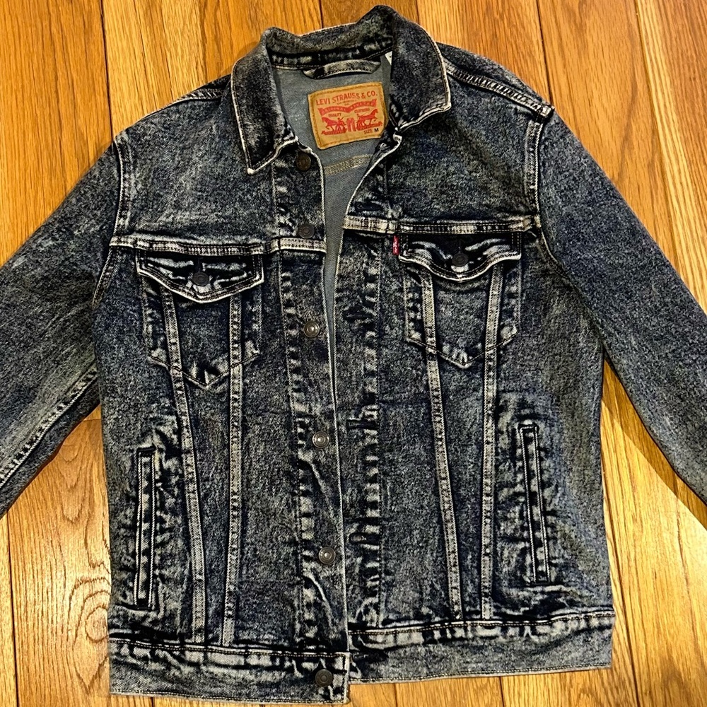 Levi’s Denim Jacket Acid Wash Gray Blue Size Medium